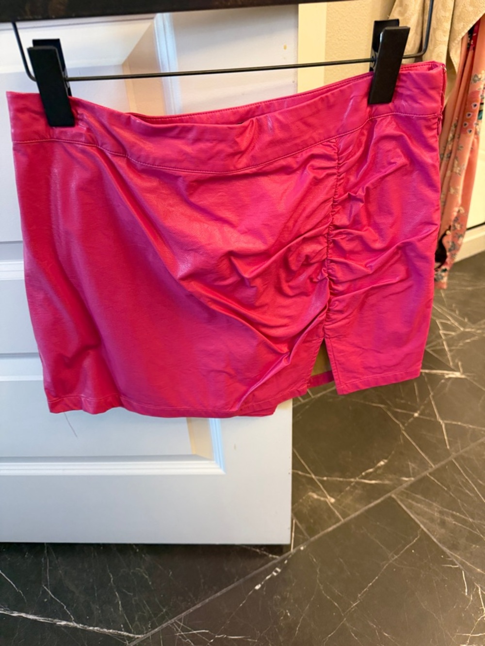 Cotton Candy Bright Pink Mini Skirt with Zipper Detail